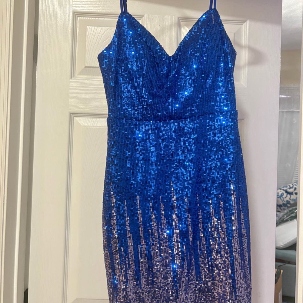 Blue Sequin Dress
